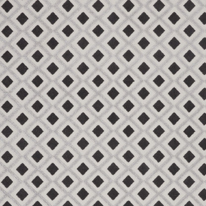 9' X 12' Black And White Gingham Non Skid Indoor Outdoor Area Rug