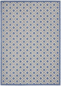 9' X 12' Blue And Grey Gingham Non Skid Indoor Outdoor Area Rug