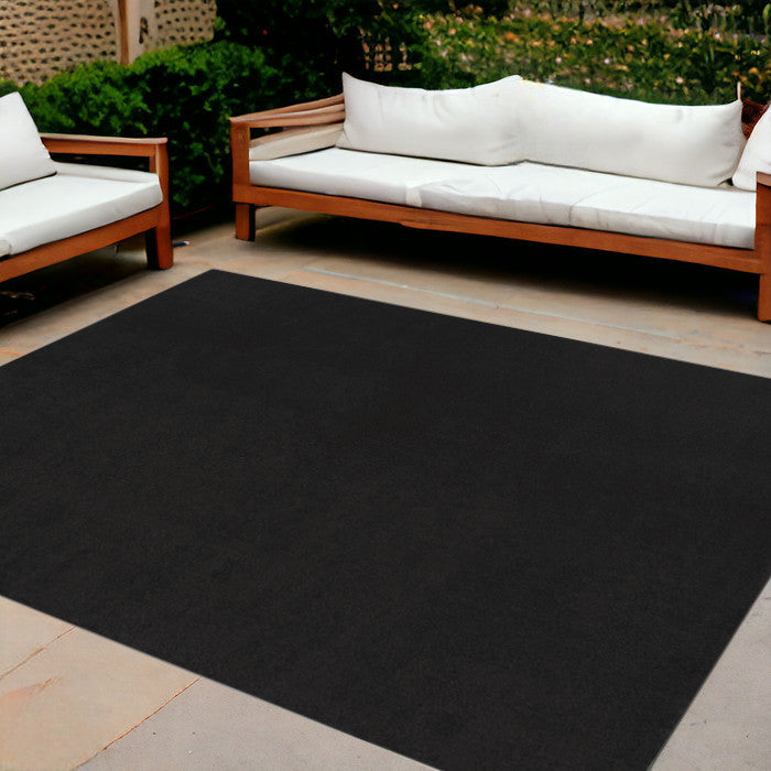 10' X 14' Black Stain Resistant Indoor Outdoor Area Rug