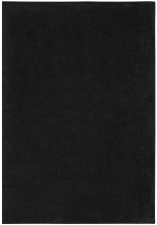 5' X 7' Black Stain Resistant Indoor Outdoor Area Rug