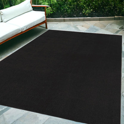 5' X 7' Black Stain Resistant Indoor Outdoor Area Rug