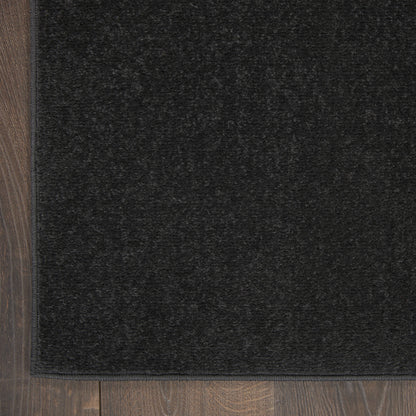 7' X 7' Black Square Non Skid Indoor Outdoor Area Rug