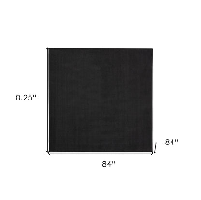 7' X 7' Black Square Non Skid Indoor Outdoor Area Rug