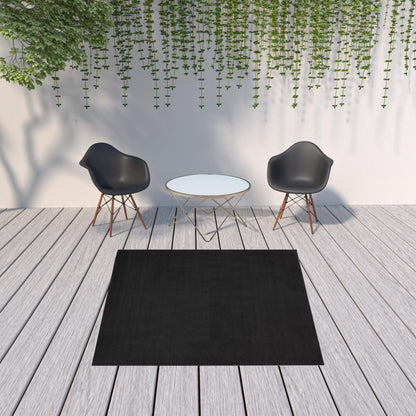 7' X 7' Black Square Non Skid Indoor Outdoor Area Rug