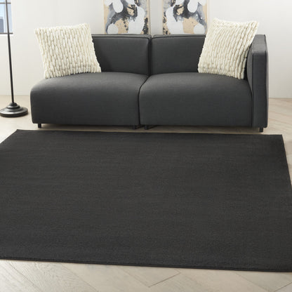 7' X 7' Black Square Non Skid Indoor Outdoor Area Rug