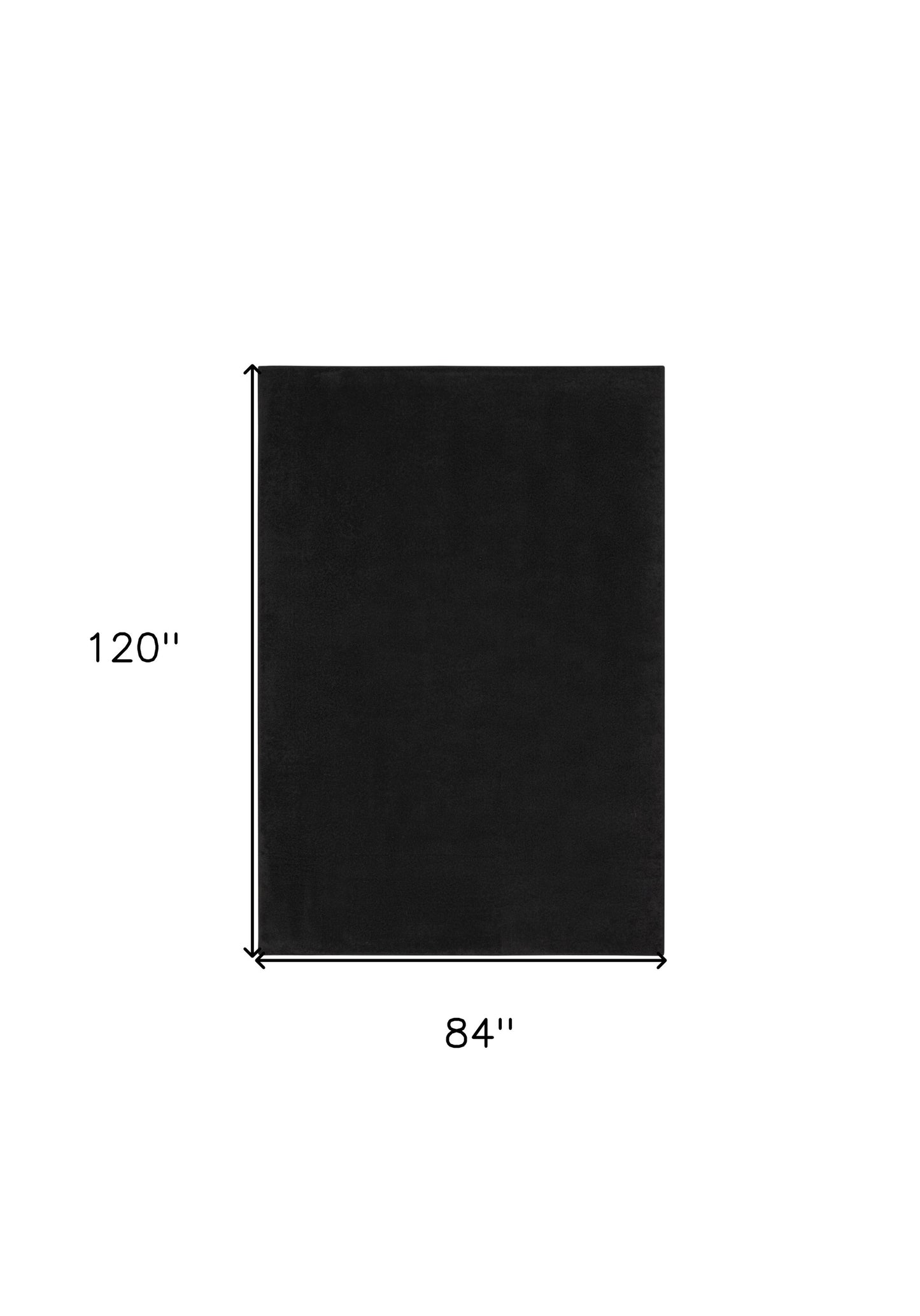 7' X 10' Black Stain Resistant Indoor Outdoor Area Rug