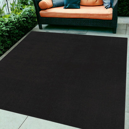 7' X 10' Black Stain Resistant Indoor Outdoor Area Rug