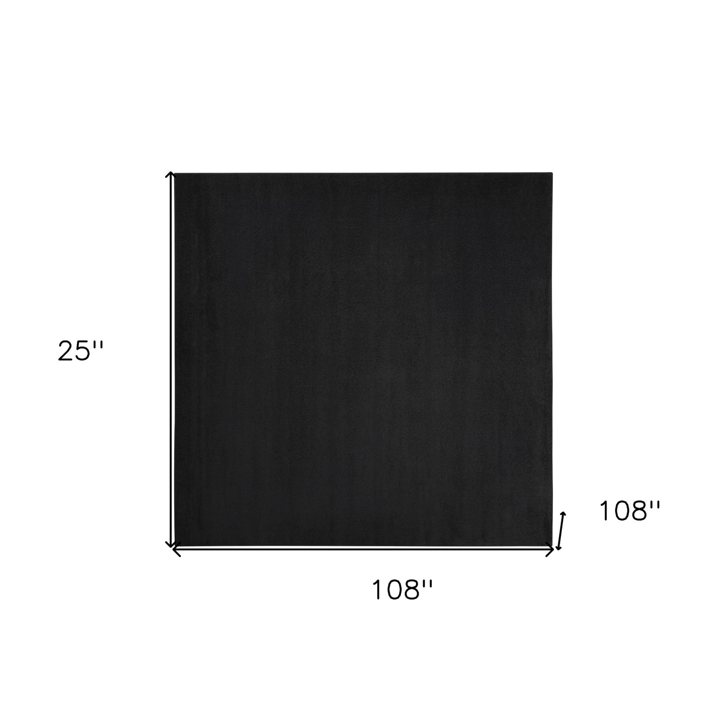 9' X 9' Black Square Non Skid Indoor Outdoor Area Rug