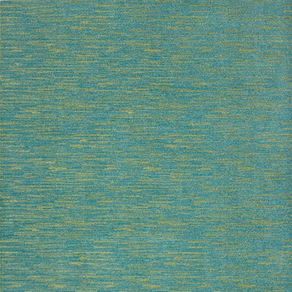 10' X 14' Blue And Green Striped Non Skid Indoor Outdoor Area Rug