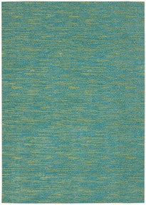 4' X 6' Blue And Green Striped Non Skid Indoor Outdoor Area Rug