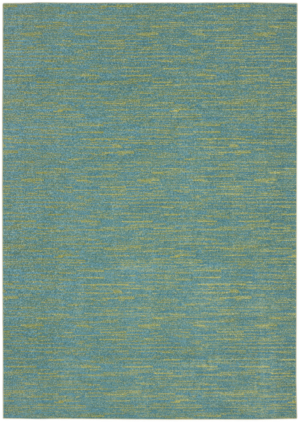 4' X 6' Blue And Green Striped Non Skid Indoor Outdoor Area Rug