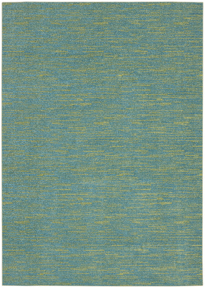 4' X 6' Blue And Green Striped Non Skid Indoor Outdoor Area Rug