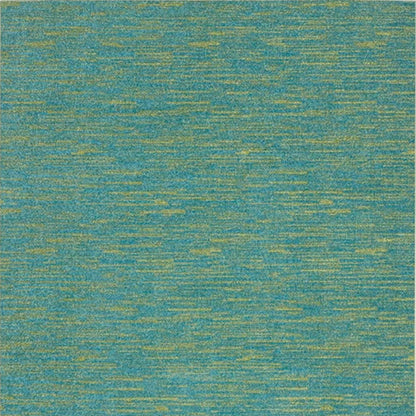 5' X 7' Blue And Green Striped Non Skid Indoor Outdoor Area Rug