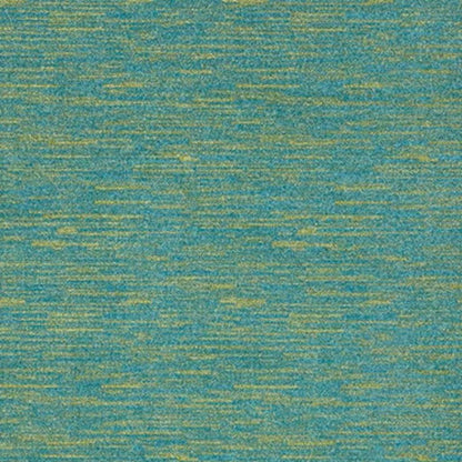 5' X 7' Blue And Green Striped Non Skid Indoor Outdoor Area Rug