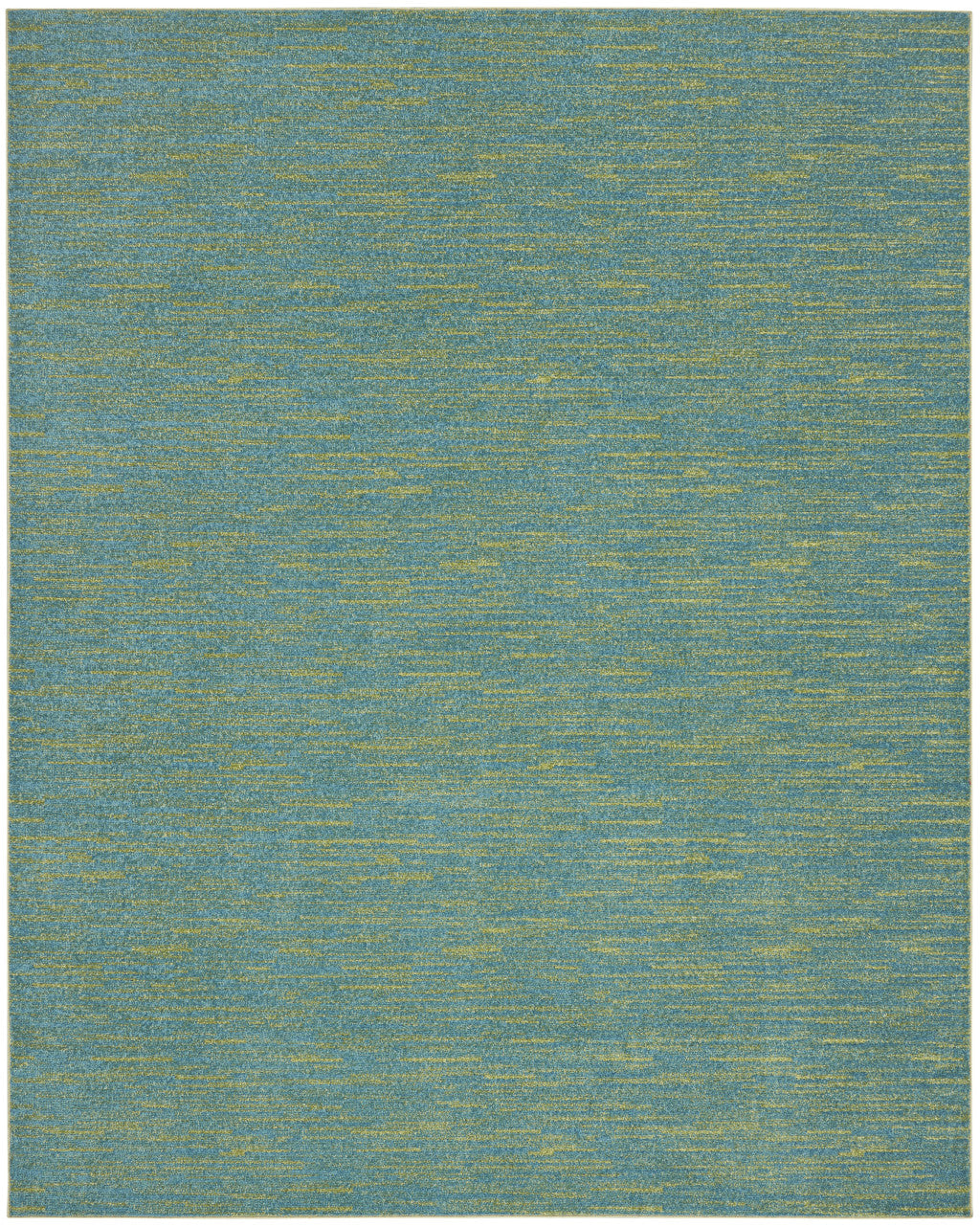 7' X 10' Blue And Green Striped Non Skid Indoor Outdoor Area Rug