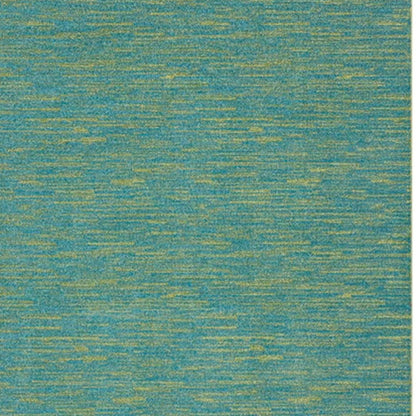 9' X 12' Blue And Green Striped Non Skid Indoor Outdoor Area Rug