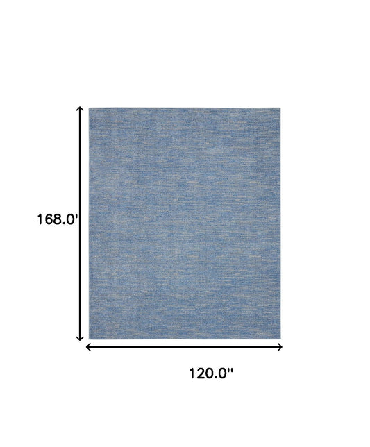 10' X 14' Blue And Grey Striped Non Skid Indoor Outdoor Area Rug