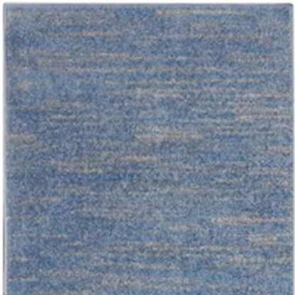 2' X 8' Blue And Grey Striped Non Skid Indoor Outdoor Runner Rug