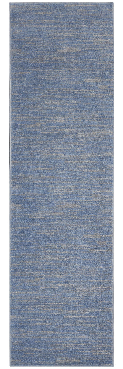 2' X 8' Blue And Grey Striped Non Skid Indoor Outdoor Runner Rug