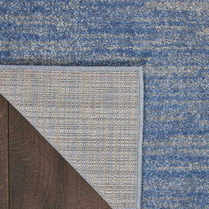 6' X 9' Blue And Grey Striped Non Skid Indoor Outdoor Area Rug