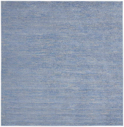 7' X 7' Blue And Grey Square Striped Non Skid Indoor Outdoor Area Rug