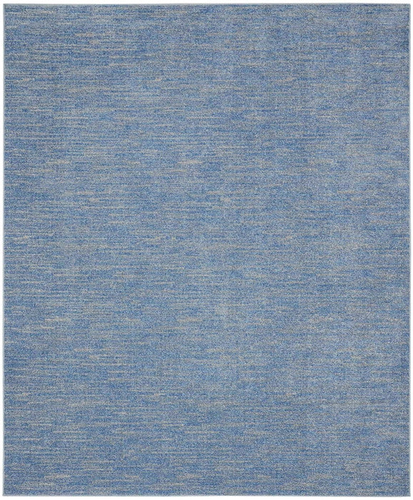 7' X 10' Blue And Grey Striped Non Skid Indoor Outdoor Area Rug