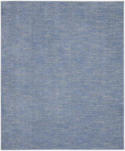 7' X 10' Blue And Grey Striped Non Skid Indoor Outdoor Area Rug