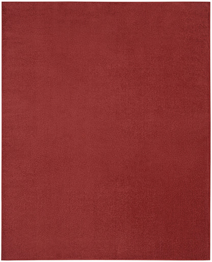 10' X 14' Brick Red Stain Resistant Indoor Outdoor Area Rug