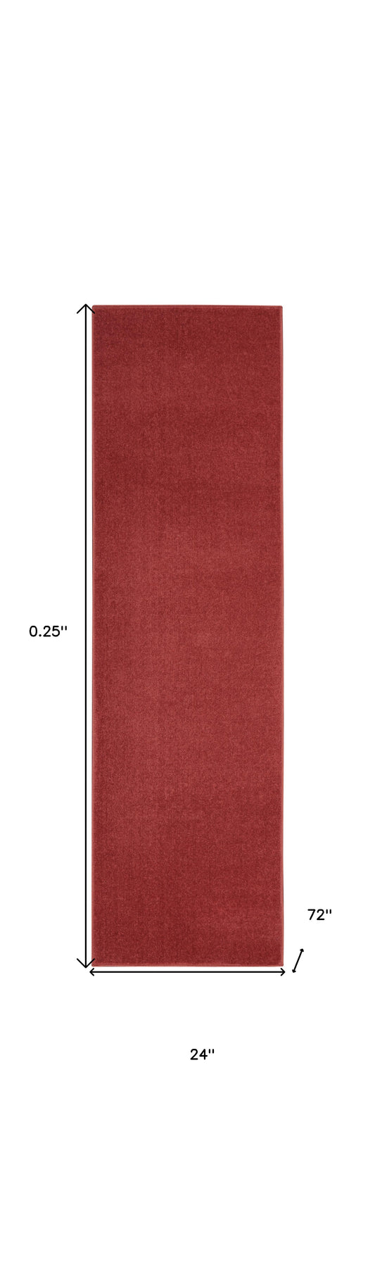 2' X 6' Brick Red Non Skid Indoor Outdoor Runner Rug