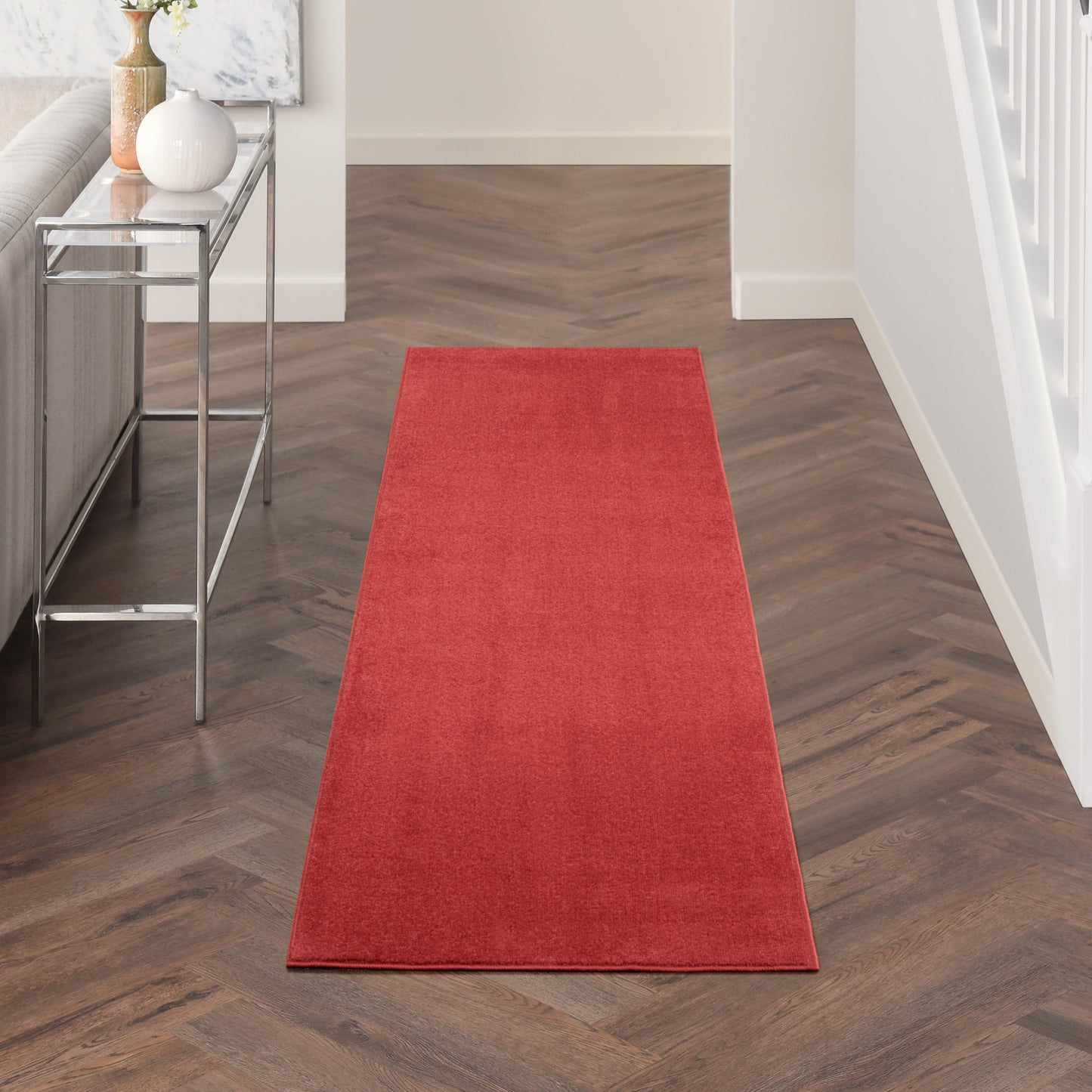 2' X 6' Brick Red Non Skid Indoor Outdoor Runner Rug