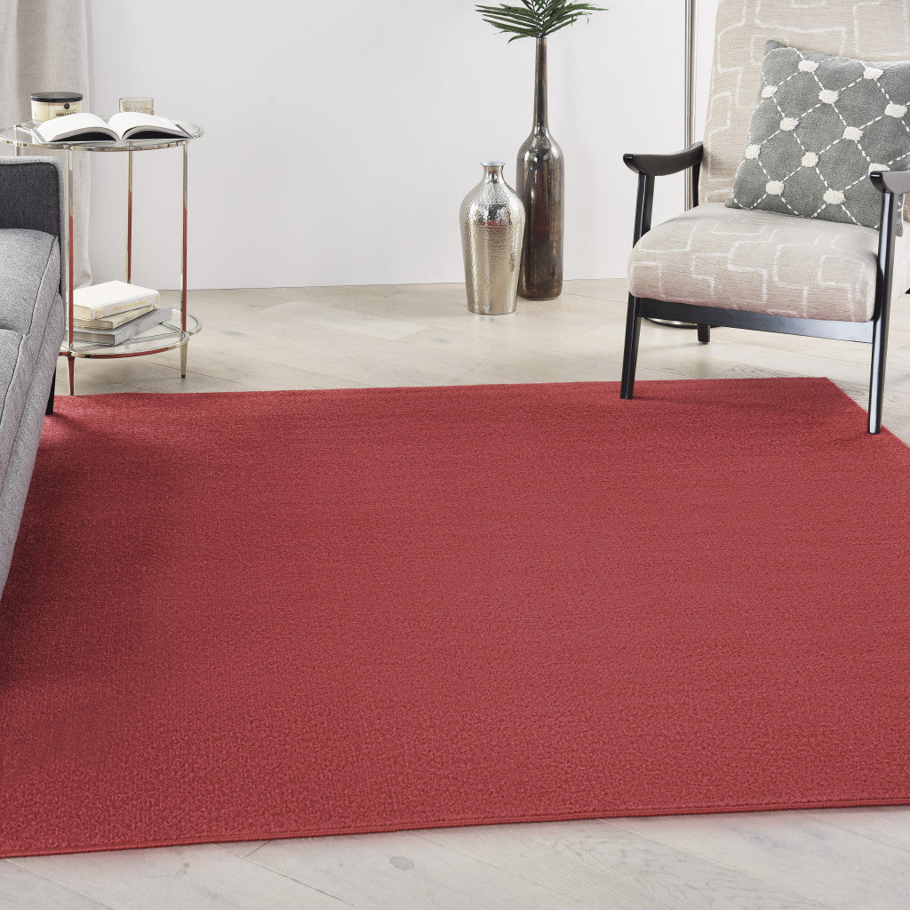 7' X 7' Brick Red Square Non Skid Indoor Outdoor Area Rug