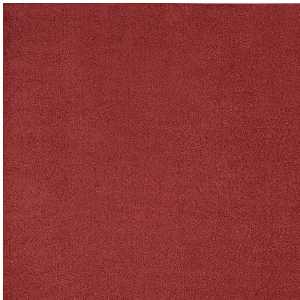 7' X 10' Brick Red Stain Resistant Indoor Outdoor Area Rug