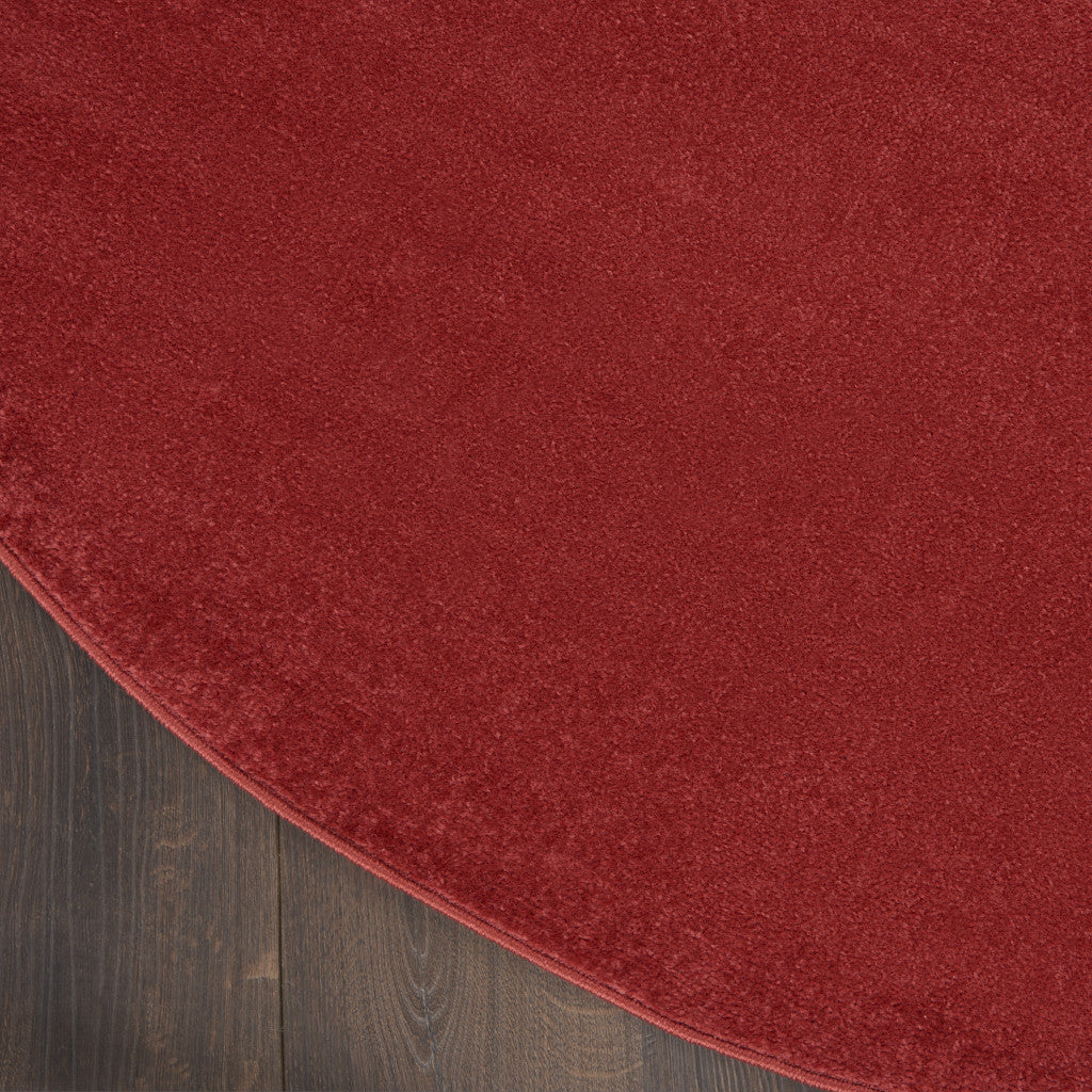 8' X 8' Brick Red Round Non Skid Indoor Outdoor Area Rug