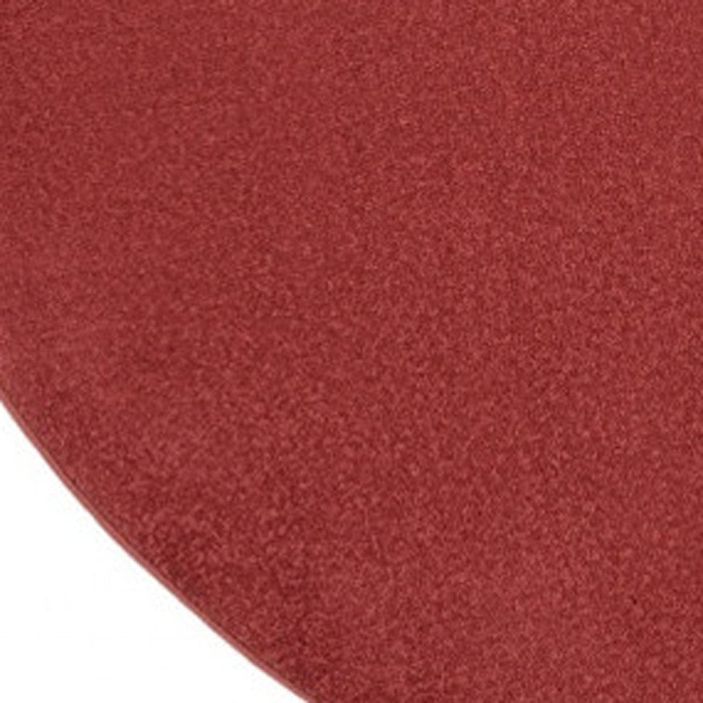 8' X 8' Brick Red Round Non Skid Indoor Outdoor Area Rug