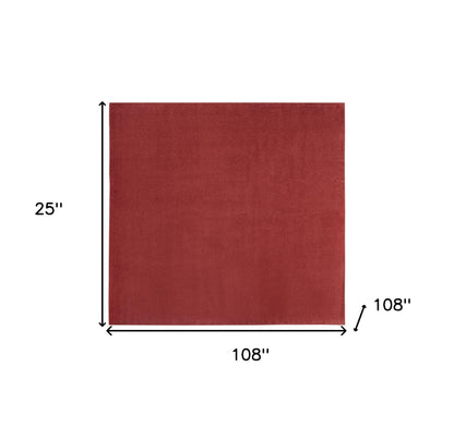 9' X 9' Brick Red Square Non Skid Indoor Outdoor Area Rug