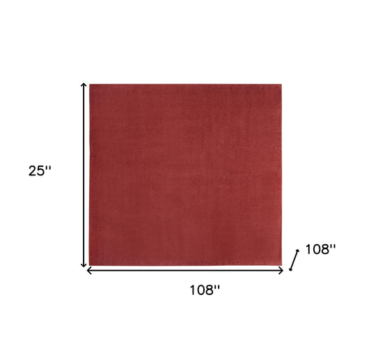 9' X 9' Brick Red Square Non Skid Indoor Outdoor Area Rug