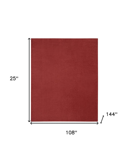 9' X 12' Brick Red Stain Resistant Indoor Outdoor Area Rug