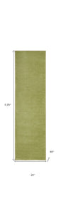 2' X 8' Green Non Skid Indoor Outdoor Runner Rug