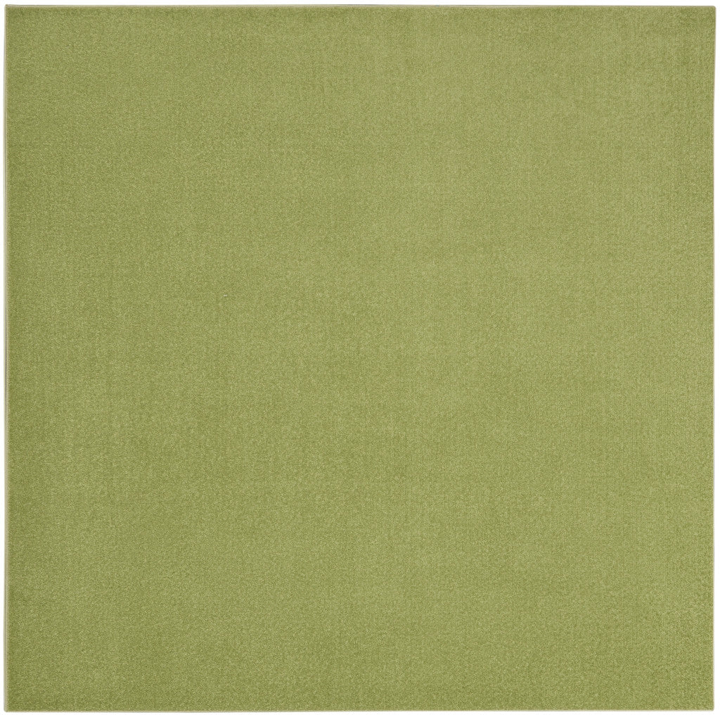 7' X 7' Green Square Non Skid Indoor Outdoor Area Rug