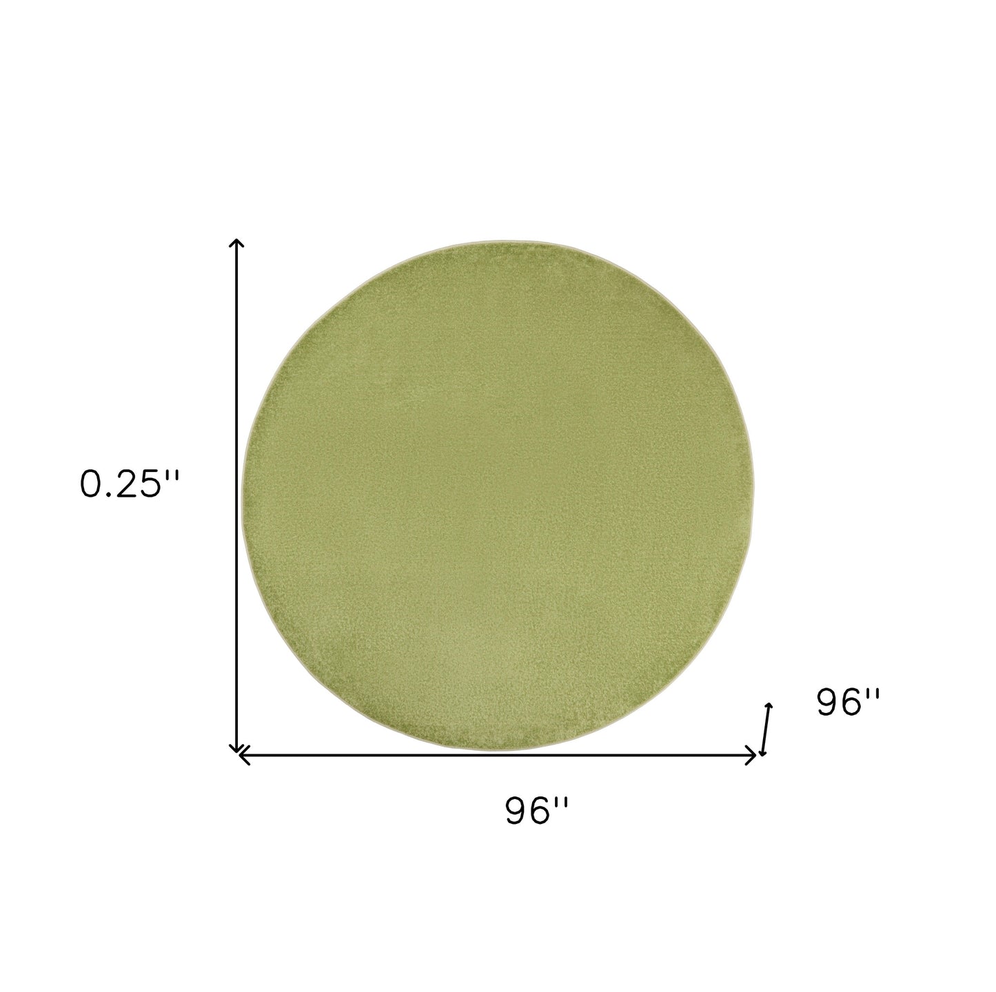 8' X 8' Green Round Non Skid Indoor Outdoor Area Rug