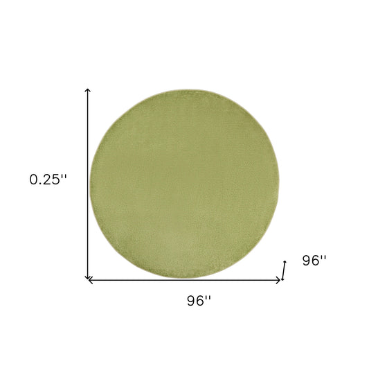 8' X 8' Green Round Non Skid Indoor Outdoor Area Rug