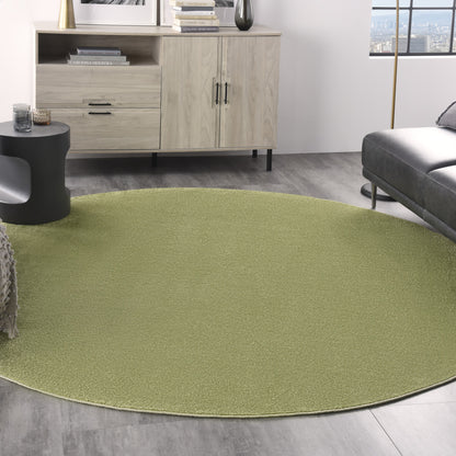 8' X 8' Green Round Non Skid Indoor Outdoor Area Rug