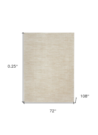 6' X 9' Ivory And Beige Non Skid Indoor Outdoor Area Rug