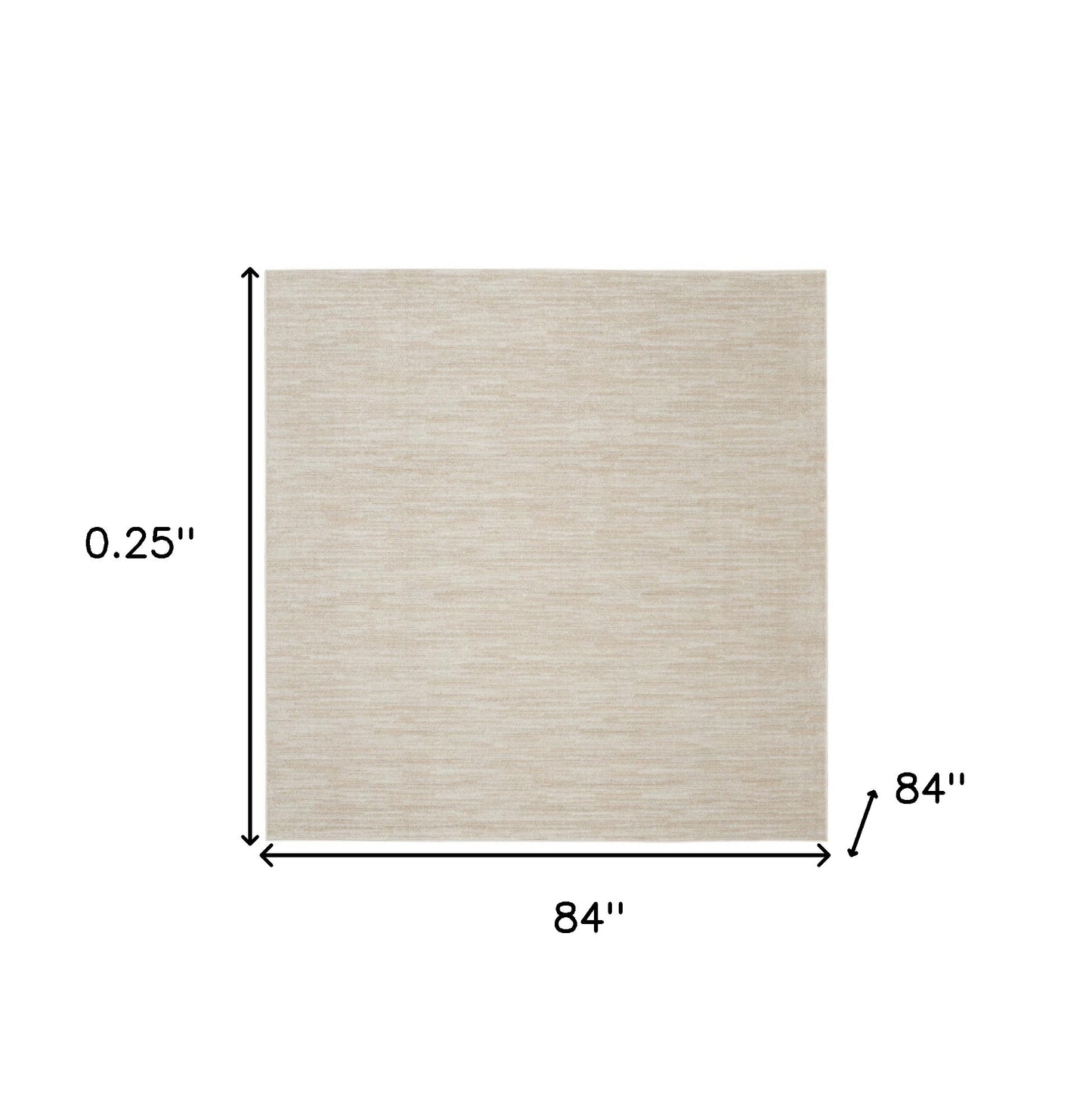 7' X 7' Ivory And Beige Square Non Skid Indoor Outdoor Area Rug