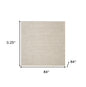 7' X 7' Ivory And Beige Square Non Skid Indoor Outdoor Area Rug