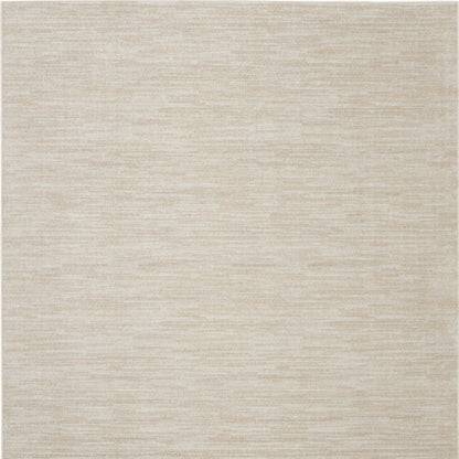 7' X 7' Ivory And Beige Square Non Skid Indoor Outdoor Area Rug