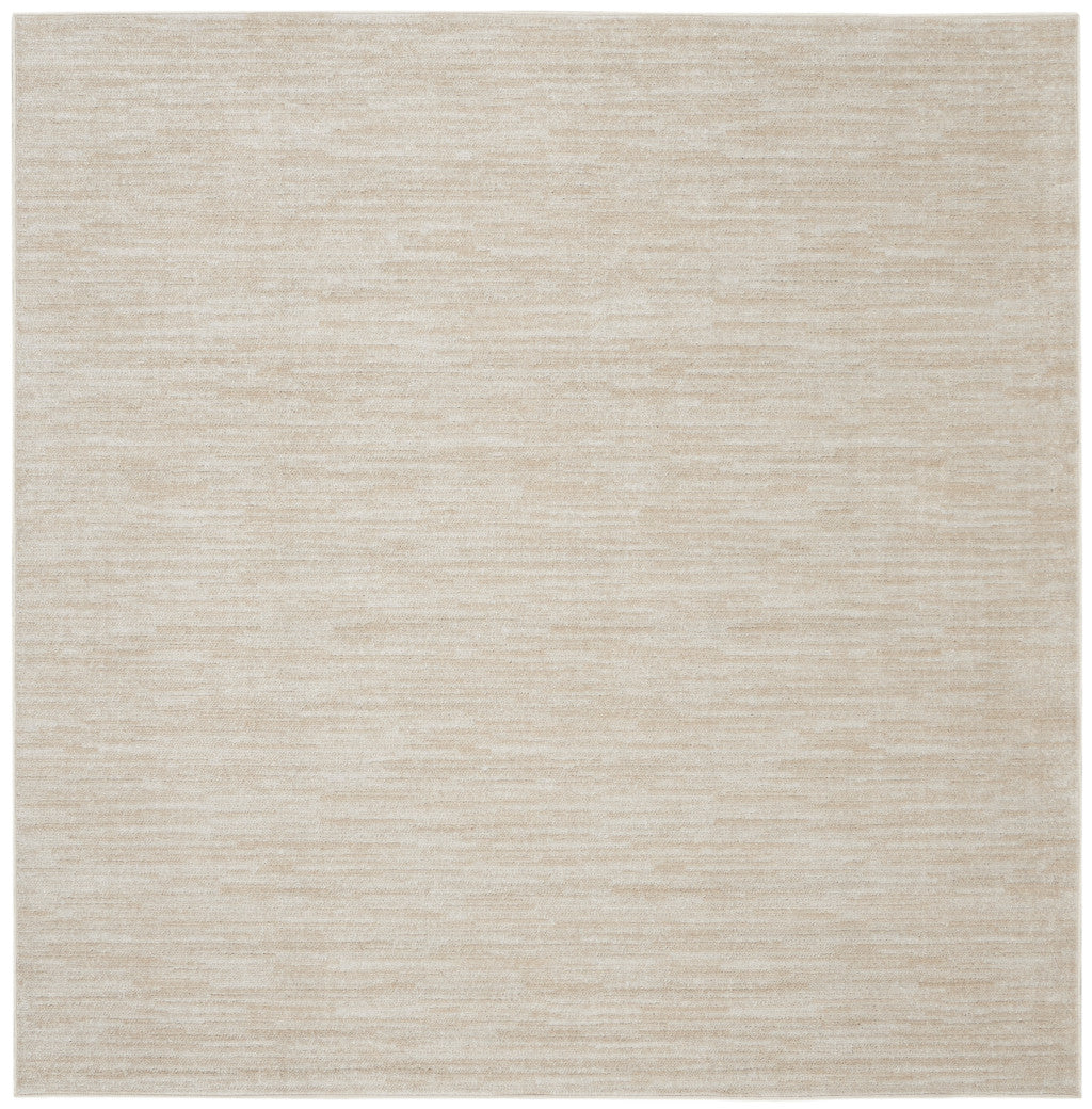 7' X 7' Ivory And Beige Square Non Skid Indoor Outdoor Area Rug