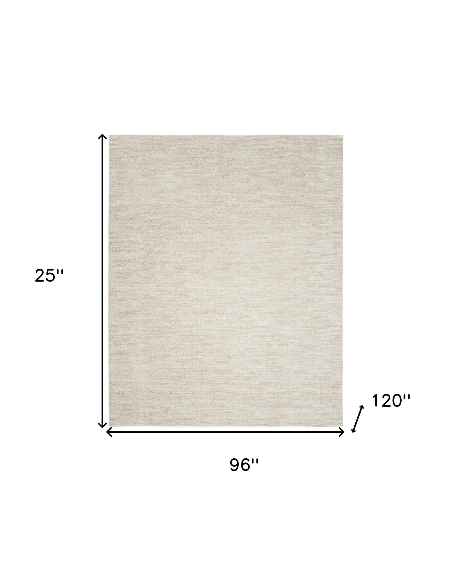 8' X 10' Ivory And Beige Non Skid Indoor Outdoor Area Rug