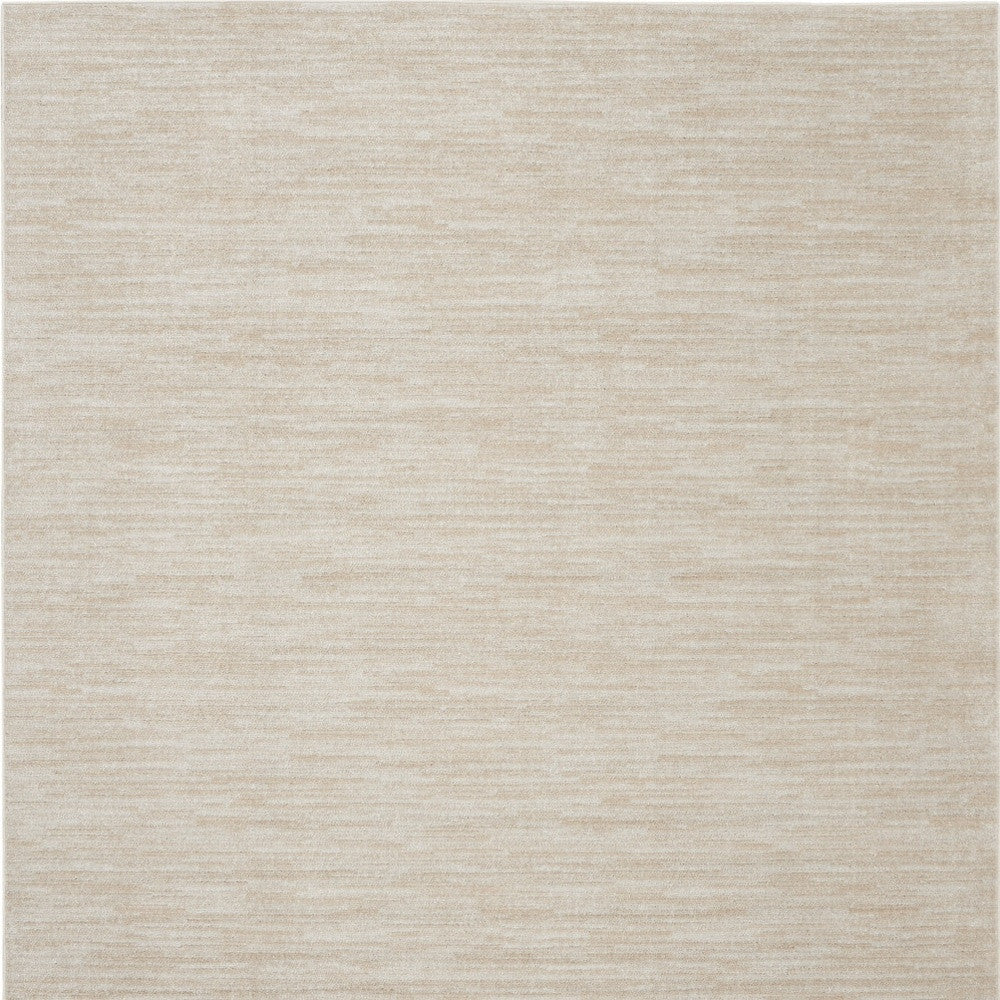 9' X 9' Ivory And Beige Square Non Skid Indoor Outdoor Area Rug