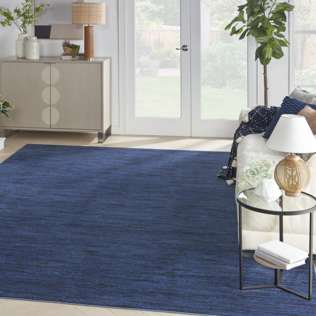 10' X 14' Midnight Blue Stain Resistant Indoor Outdoor Area Rug